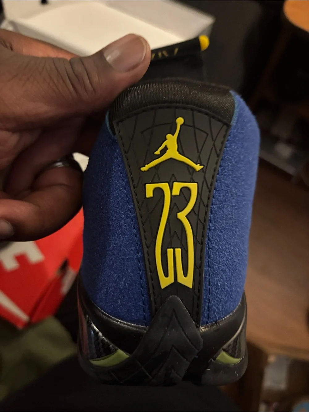 Jordan Men’s Sneakers in Blue with Yellow Accents